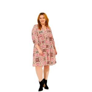 Torrid‎ Gauze Womens size 6XL 30 Cottagecore Medallion Casual  Beachy Mini Dress